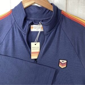 Marine Layer Archive Quarter 1/4 Zip Shirt Mens Small Navy NWT Retail: $108